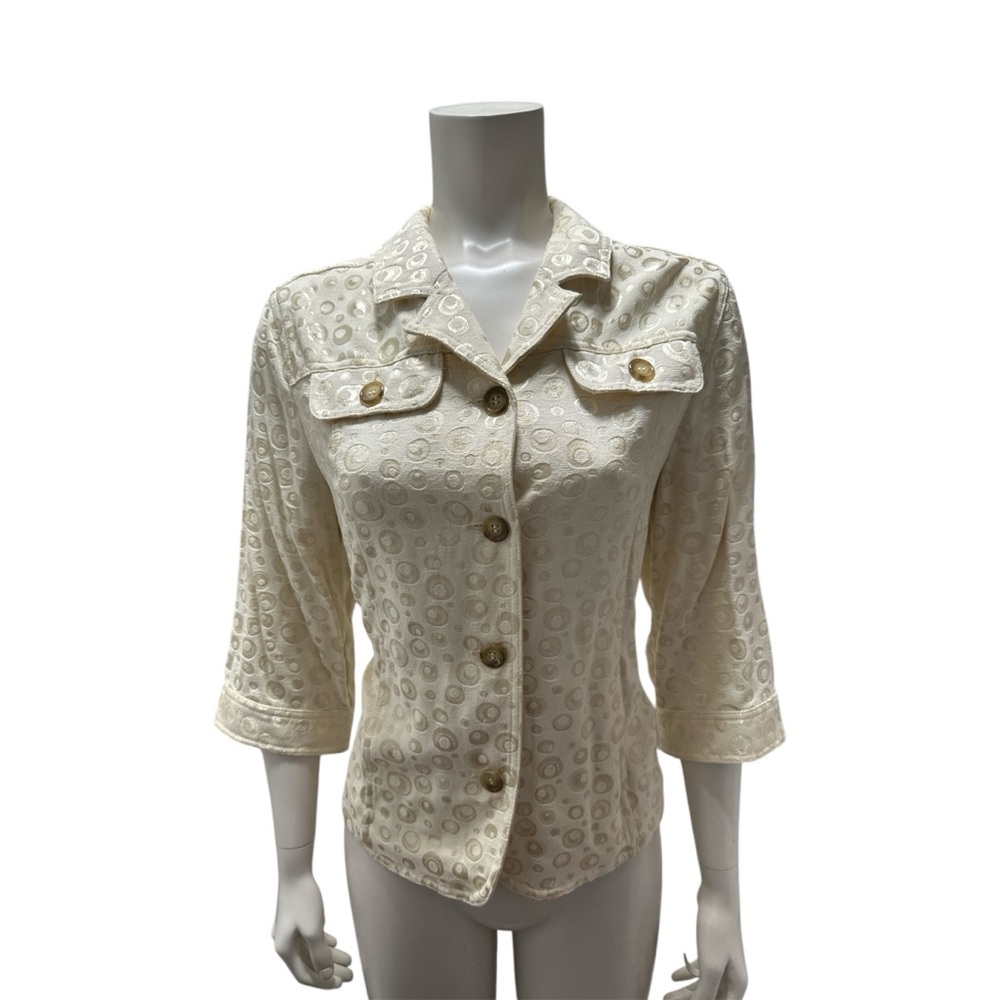 TanJay Cream and Gold Tailored Blazer